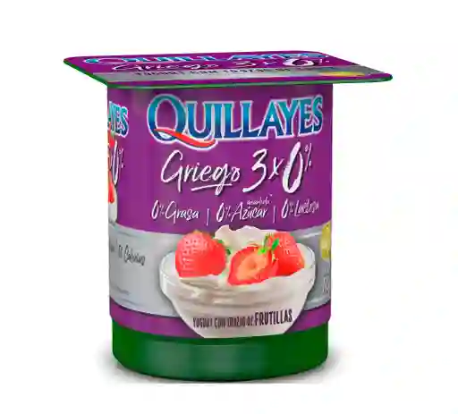 Quillayes Yogurt Griego 3 X 0% con Trozos de Frutilla