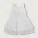 Vestido Escote V Espalda Y Botones Niña Blanco Talla 2a