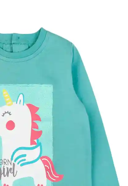 Polera Glitter Cosmic 179 Bebé Niña Menta 18 a 24 Meses Ficcus