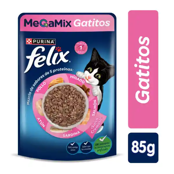 Felix Alimento Húmedo Pouch Megamix Gatitos