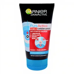 Garnier-Skin Active Gel Exfoliante Pure Active 3 en 1 Carbón