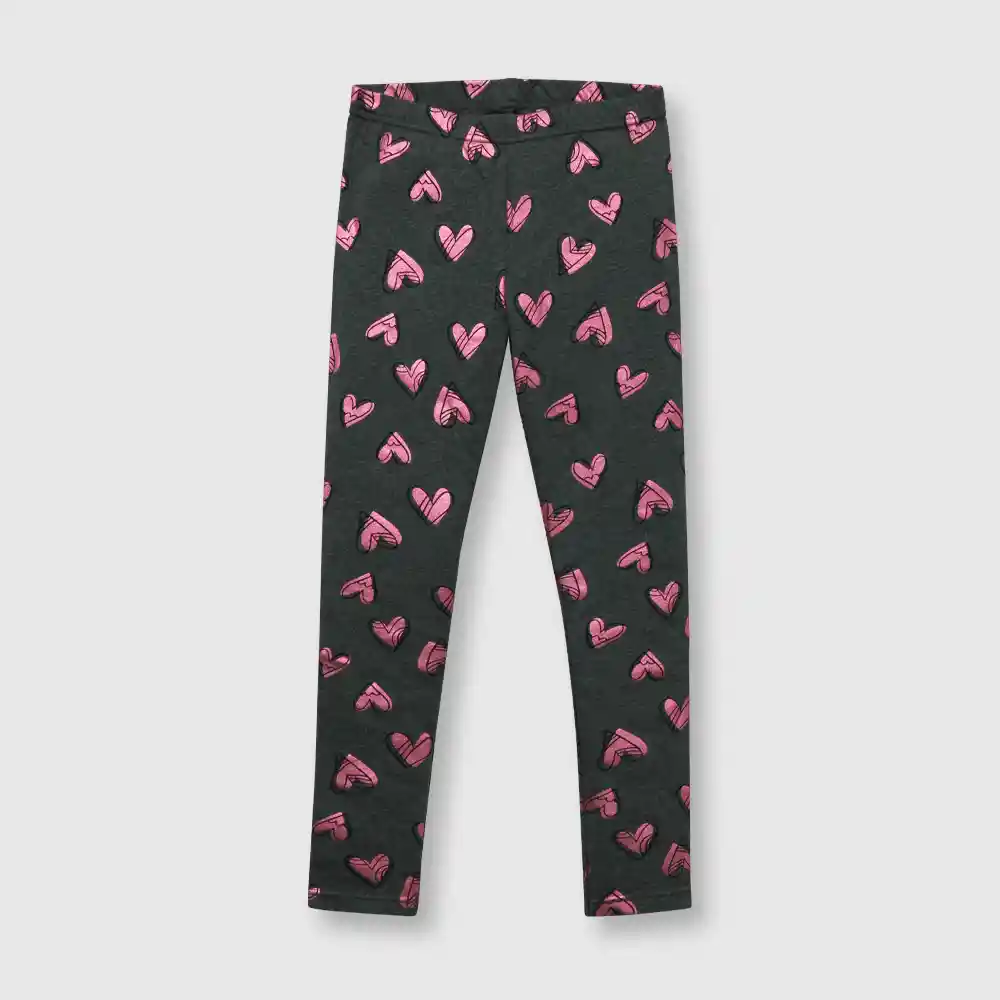 Pantalón Estampada De Niña Grafito Talla 8a