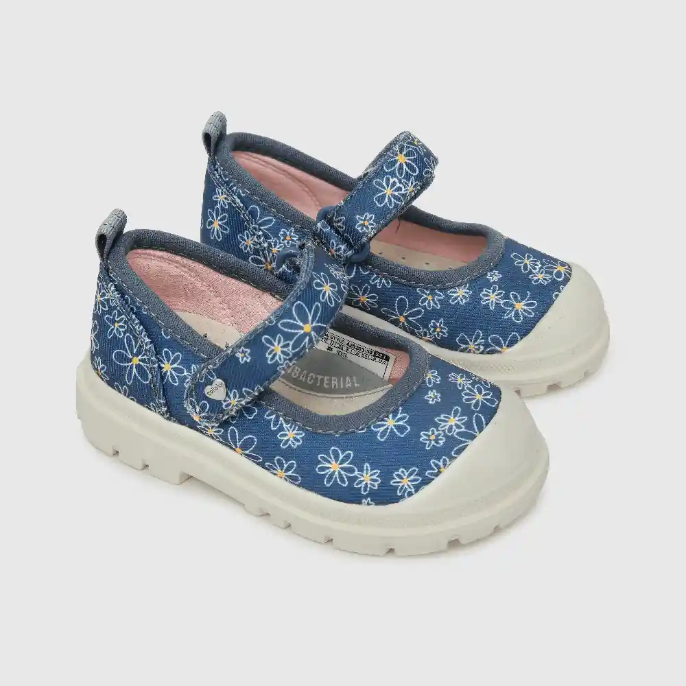 Sandalias Ballerina Estampada Velcro Niña Azul Talla 26