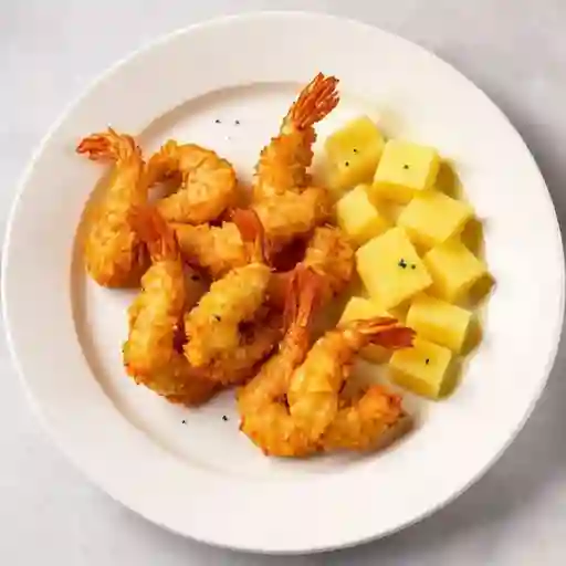 Camarón Frito con Piña