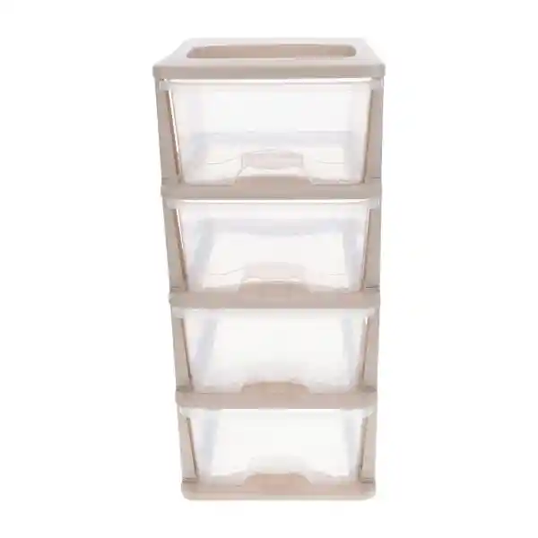 Cajonera Plástica 4 Cajones 44 x 33.5 x 76.5 cm Casaideas