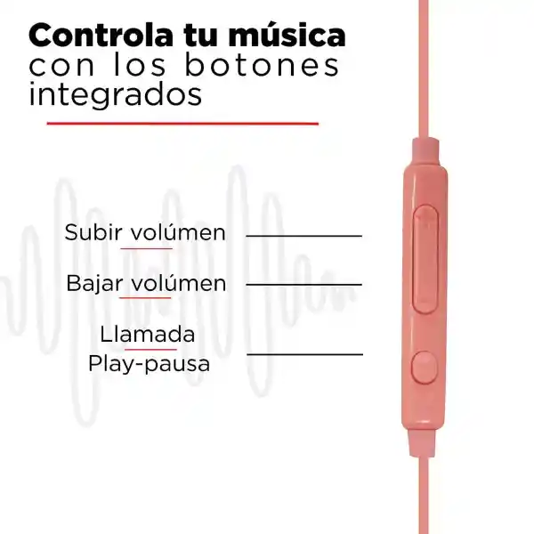 Miniso Audífonos de Cable Rosa Mod Hf 230