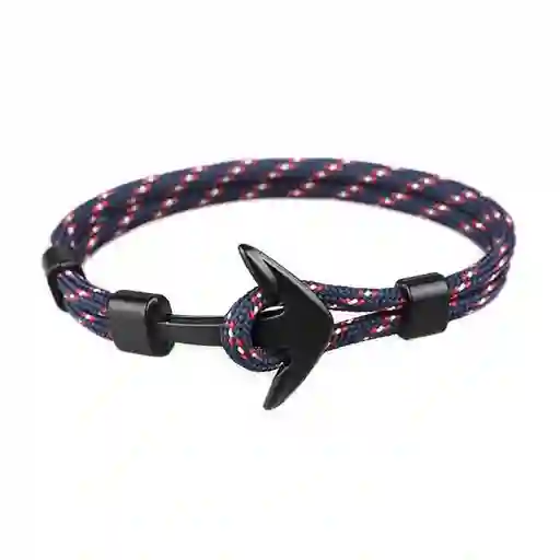 Pulsera de Ancla Náutica Cuerda Azul Rojo