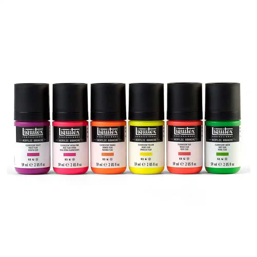 Liquitex Set Gouache Acrílica Fluorescente