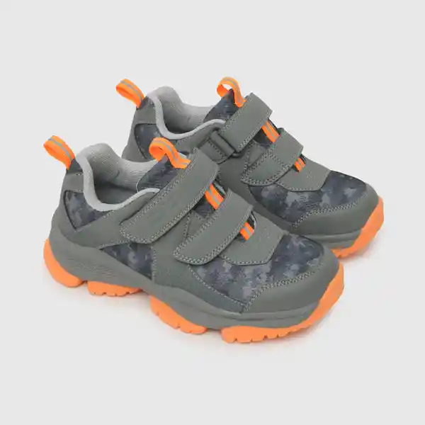 Zapatillas Outdoor Estampada Niño Gris/Naranja Talla 35 Colloky