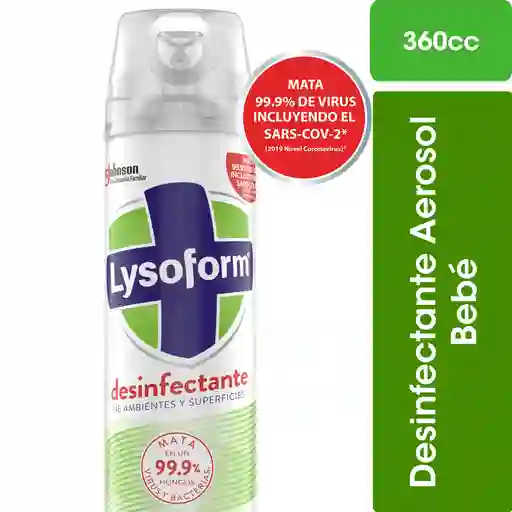 Desinfectante de Ambientes y Elimina Olores Lysoform Bebé en Aerosol 360ml