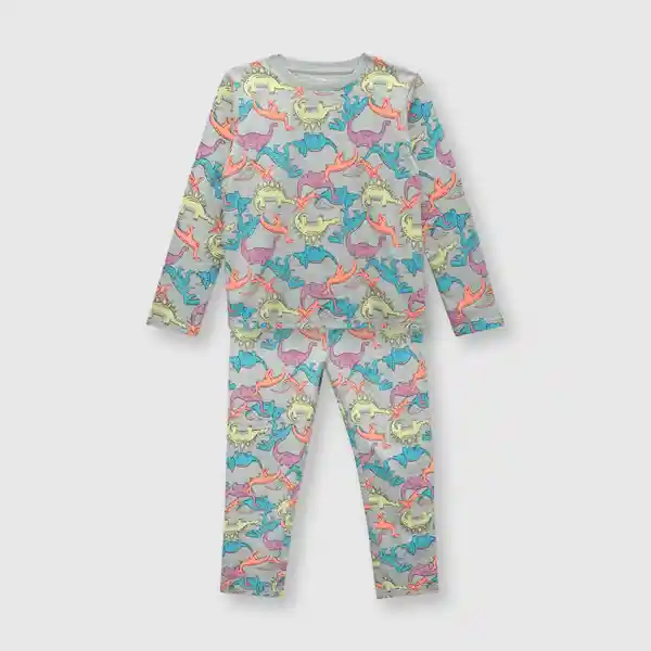 Pijama de Algodón de Niña Gris Melange Talla 12A Colloky