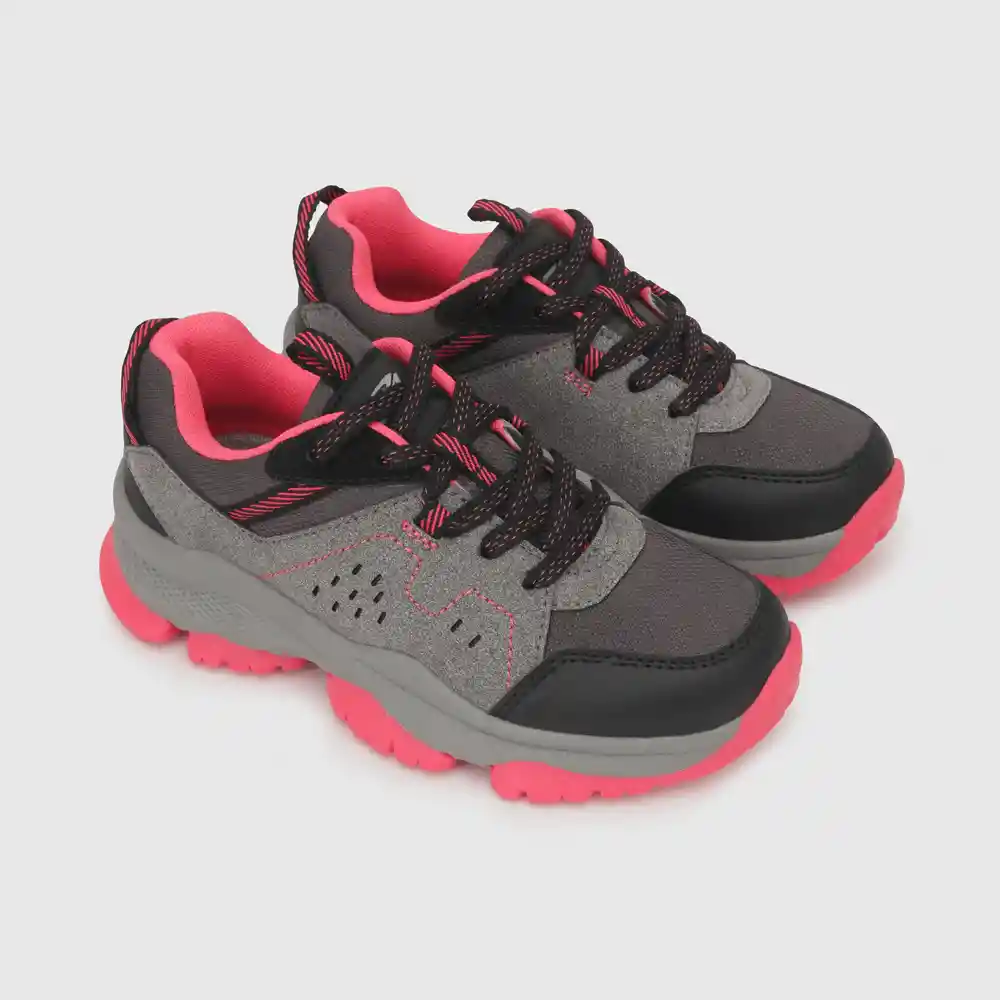 Zapatillas Outdoor Para Niña Gris Talla 32