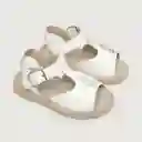 Sandalias Flores De Niña Blanca Talla 24