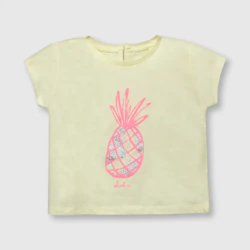 Polera Piña De Bebé Niña Amarilla Talla 24m