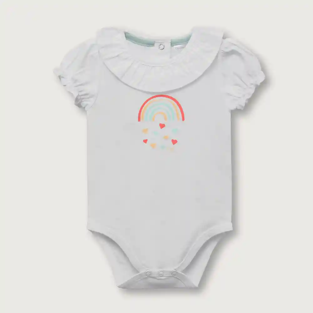 Body De Elástico En Manguita Bebé Niño Blanco Talla 3m