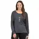 Polera Manga Larga Mujer Xs Tortuga Gris Grafito Atakama Outdoor