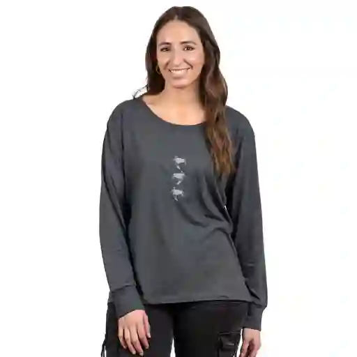 Polera Manga Larga Mujer Xs Tortuga Gris Grafito Atakama Outdoor