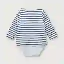 Bodies Polera Rayas de Bebé Niño Blanco Talla 9M Opaline