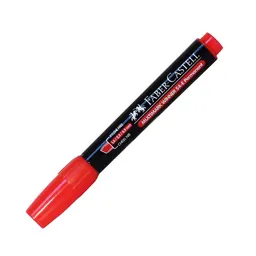 Faber Castell Marcador Permanente Punta Biselada Rojo Grueso 54