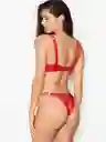 Victoria's Secret Panty Brazilian Con Tiras Brillantes Rojo M