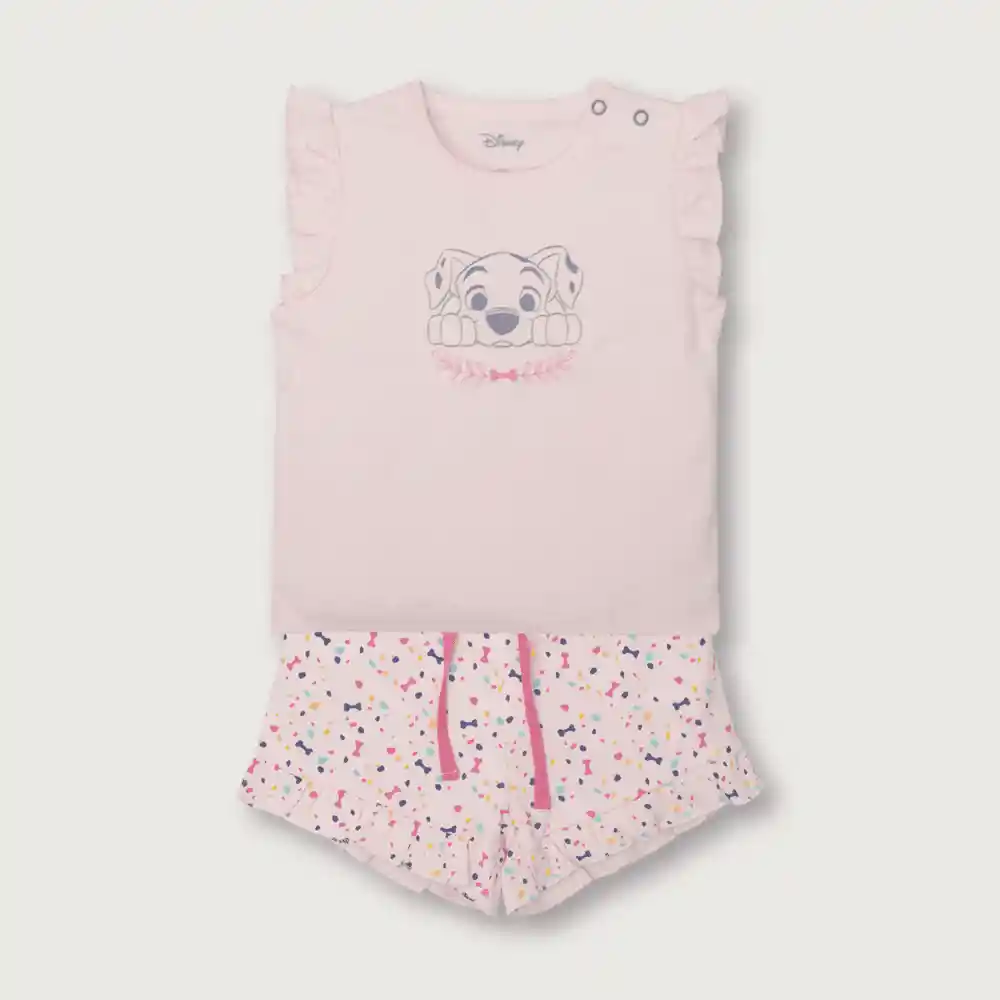 Pijama 101 Dálmatas Para Niña Rosado Talla 12m