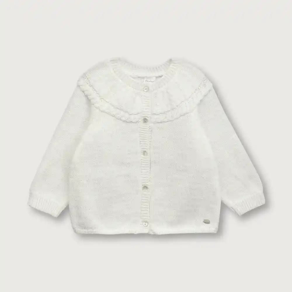 Chaleco De Bebé Niña Blanco Talla 6m