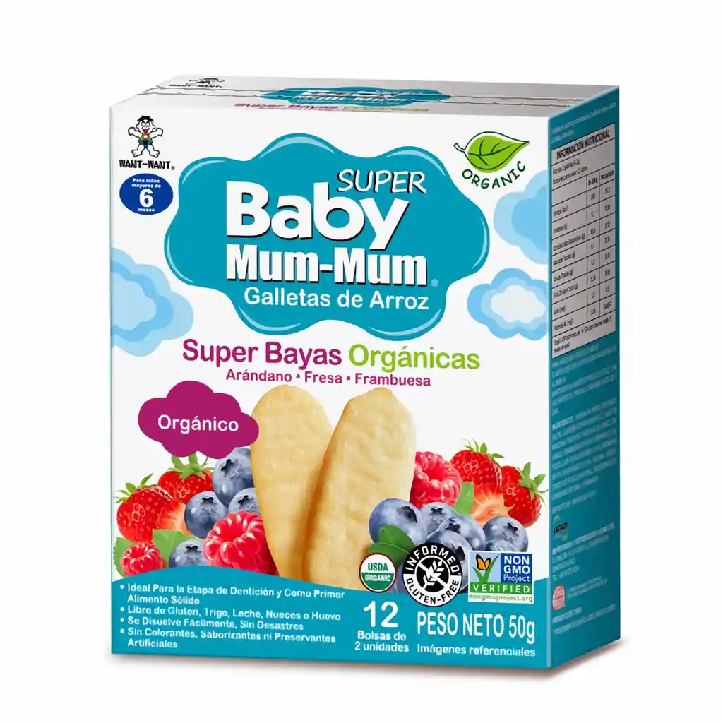 Baby Mum-Mum Galletas de Arroz Super Bayas Orgánicas
