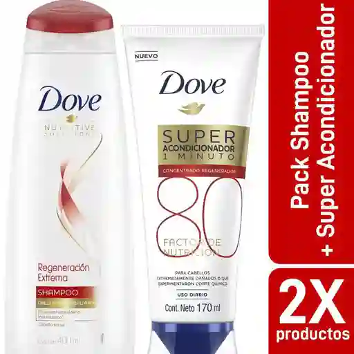 Dove Shampoo Regeración Extrema+ Acondicionador Factor de Nutrición