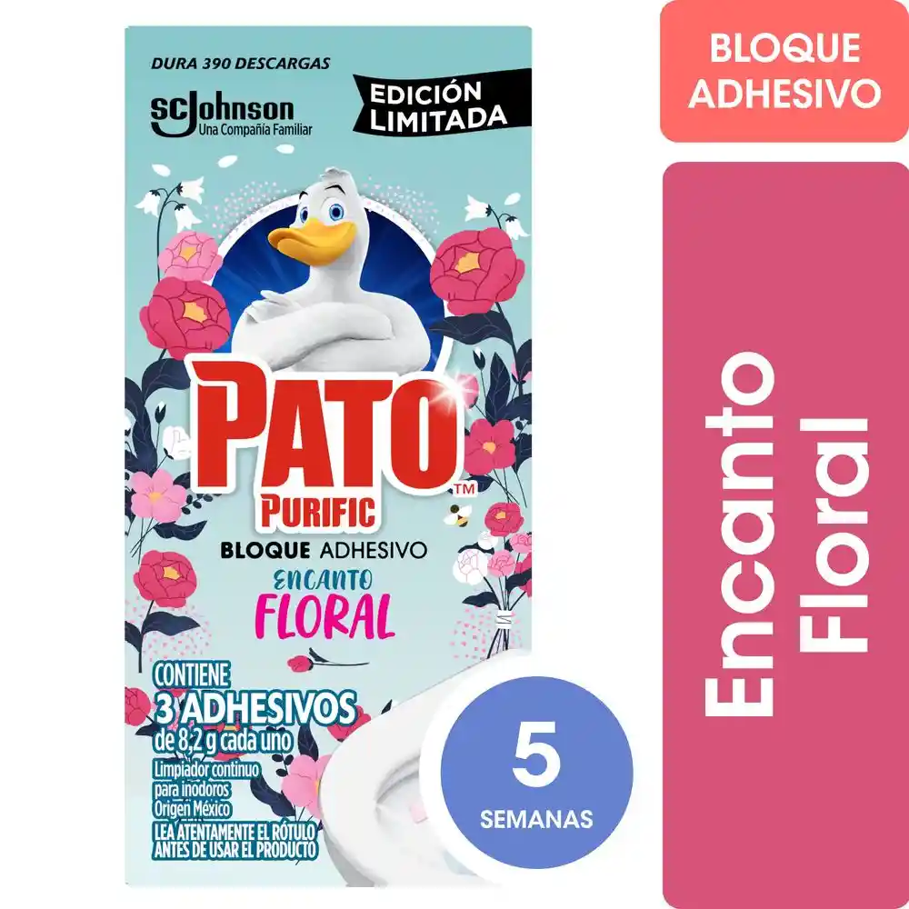 Limpiador Adhesivo Inodoros Pato Encanto Floral 24.6gr