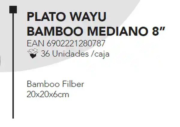 Wayu Plato Bamboo Mediano 8"
