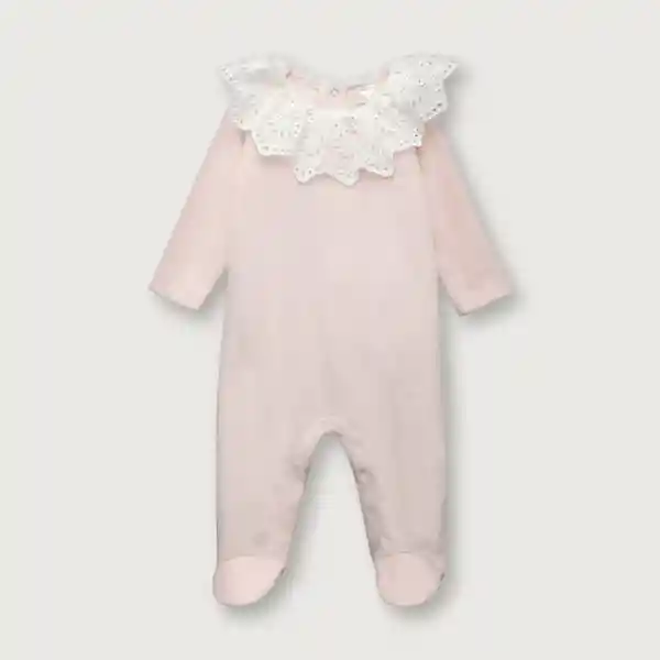 Pijama Osito Cuello de Niña Rosado Talla RN Opaline