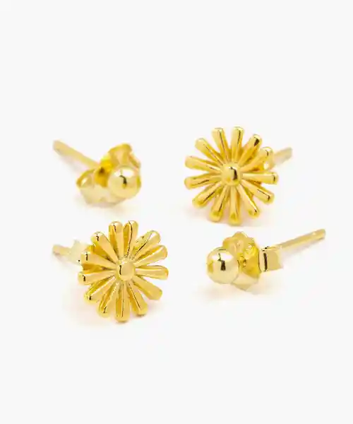 Set Aros Flor y Puntos Dorado Lounge