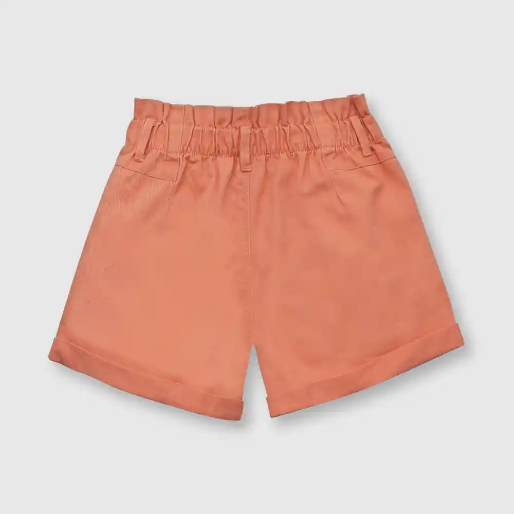 Short Recogido De Niña Naranjo Talla 8a