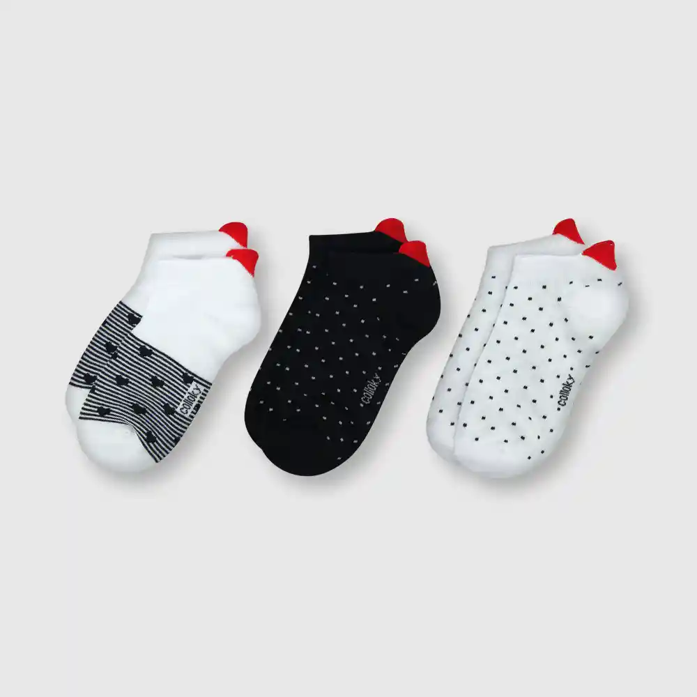 Calcetín Corto Lunares De Niña Blanco