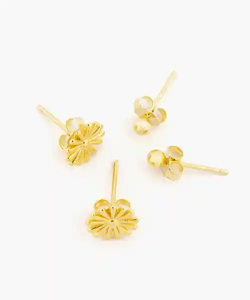 Set Aros Flor y Puntos Dorado Lounge