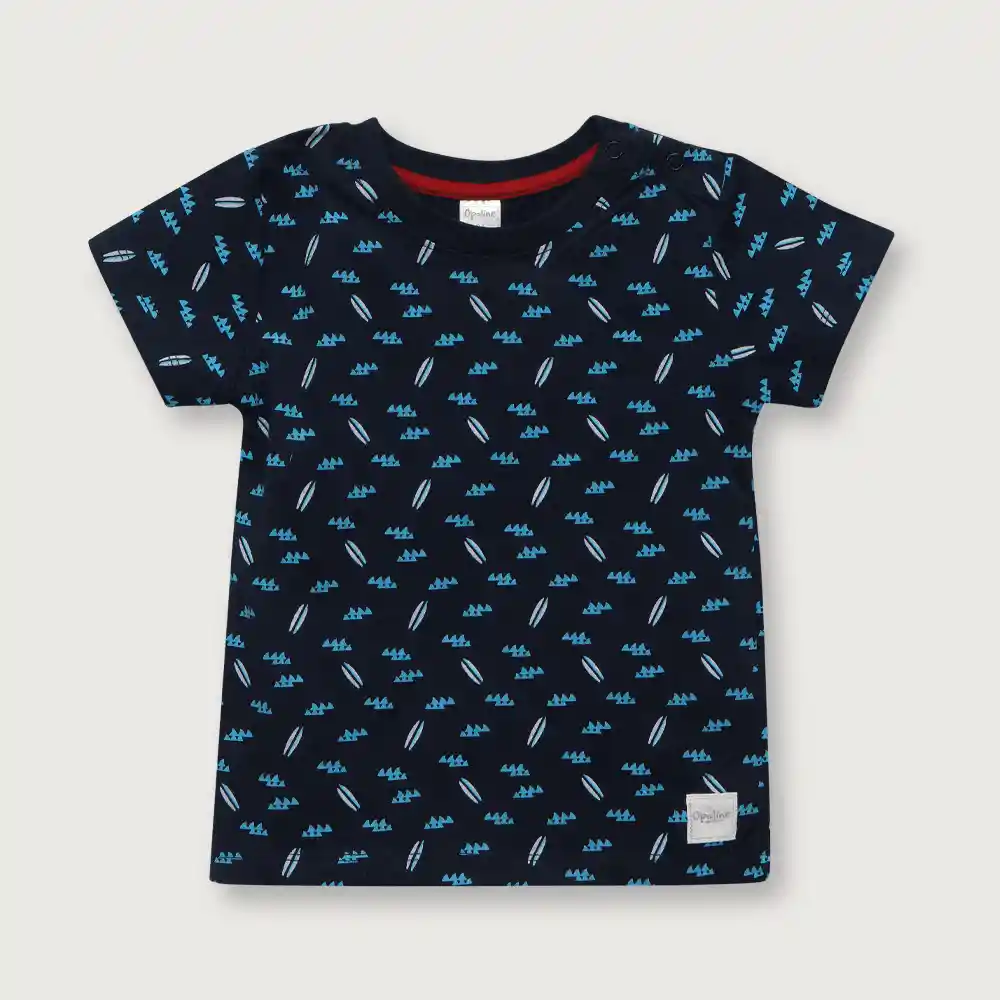 Polera Full Print De Niño Navy Talla 18m