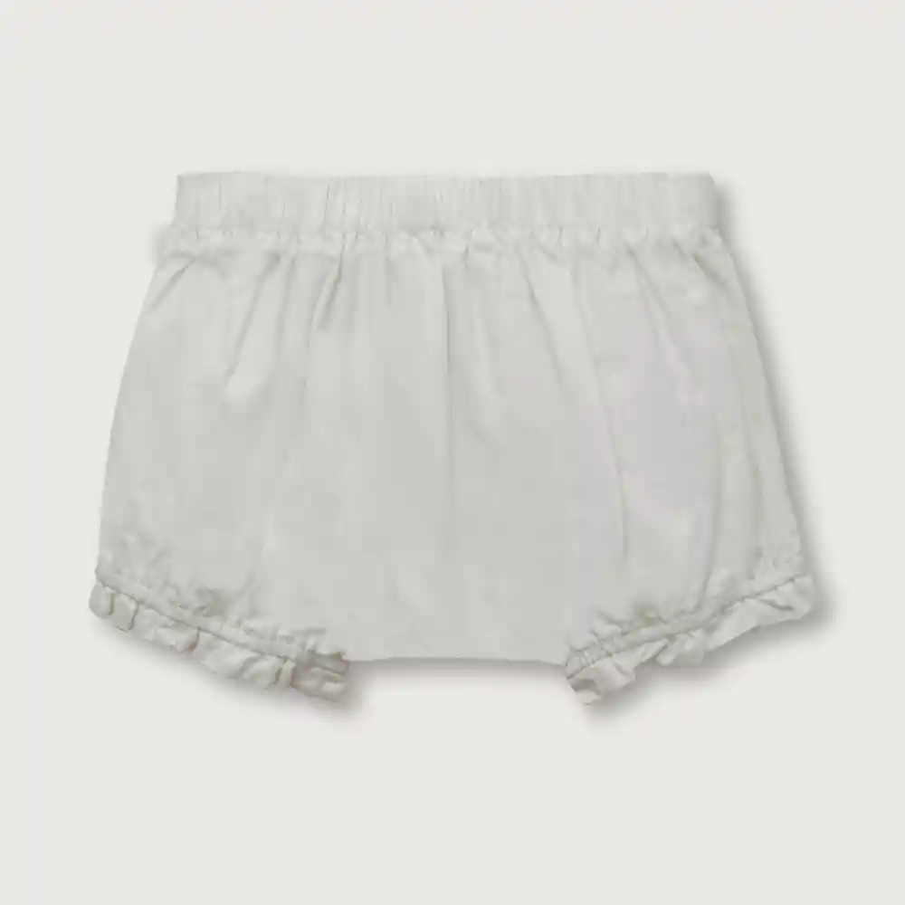 Short De Bebé Bombacho Niño Blanco Talla 9m
