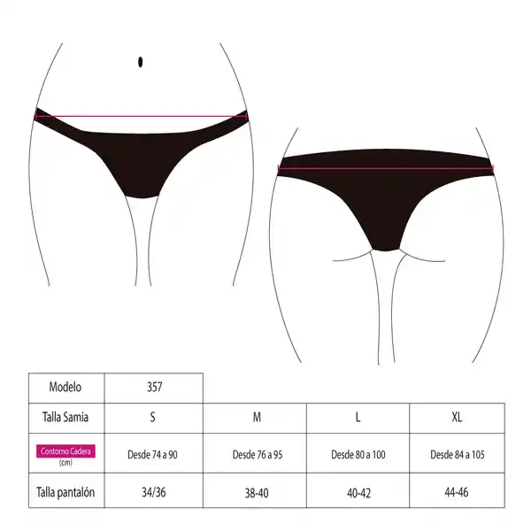 Bikini Calzón Clásico Estampado Negro Talla S Samia