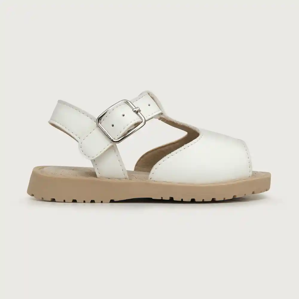 Sandalias Flores De Niña Blanca Talla 24
