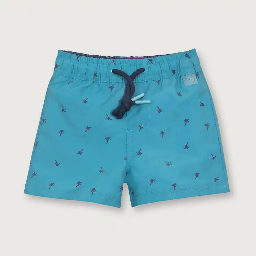 Traje De Baño Palmeras De Niño Turquesa Talla 2a