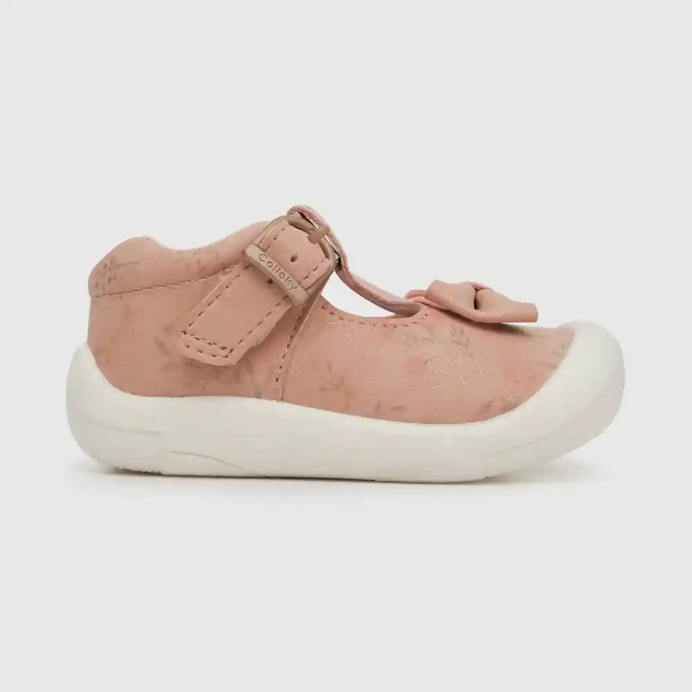 Zapatos Hebilla Y Aplicación Cinta Niña Rosado Talla 20
