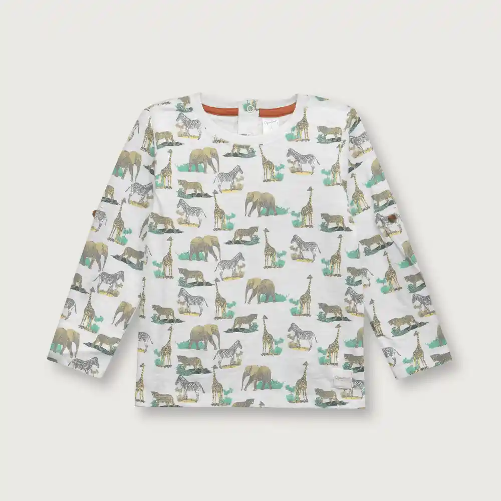 Polera de Niño Jungla Blanca Talla 3A Opaline