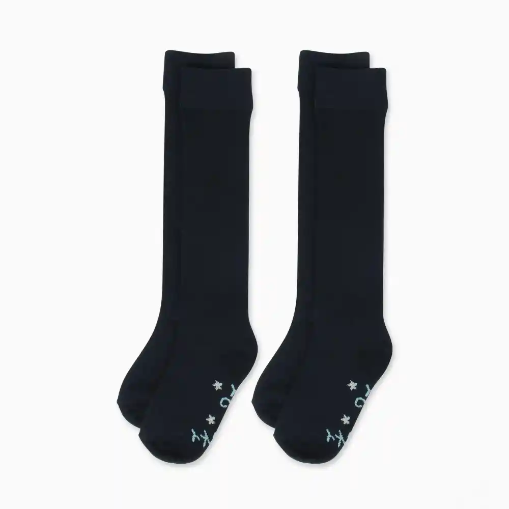 Calcetines Escolar Alto De Niña Azul Talla 30/33