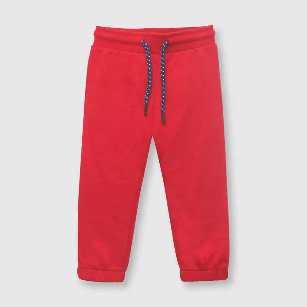 Pantalón De Bebé Con Elástico Niño Rojo Talla 24m