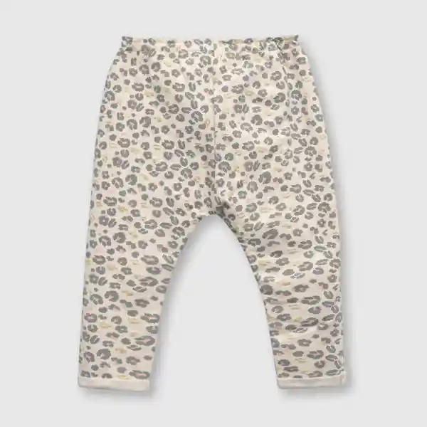 Pantalón de Buzo Animal Print Bebé Niña Beige Talla 6M Colloky