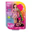 Barbie Muñeca Totally Hair Vestido de Rayas de Colores