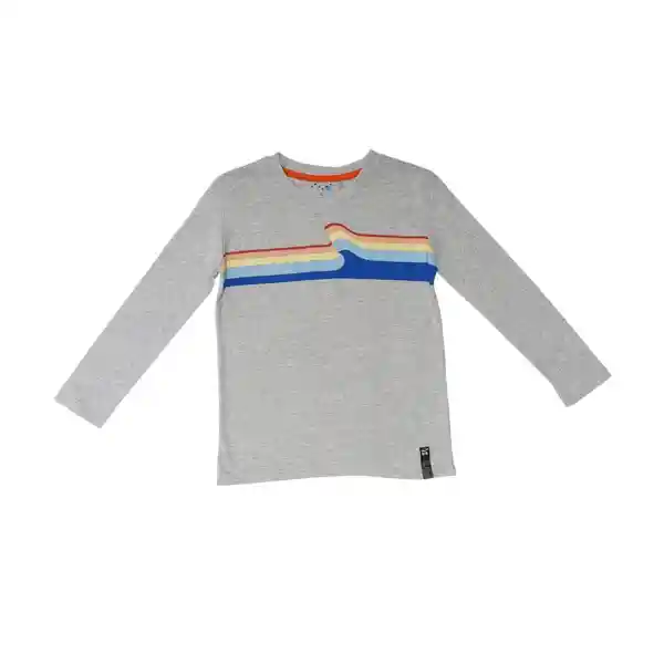 Polera Manga Larga Niño Gris Claro Pillin 12