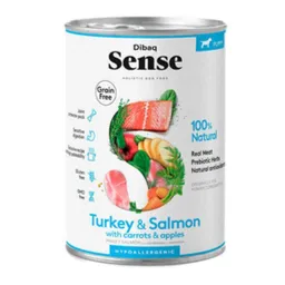 Dibaq Sense Alimento Húmedo Natural Perro Cachorro Pavo y Salmón