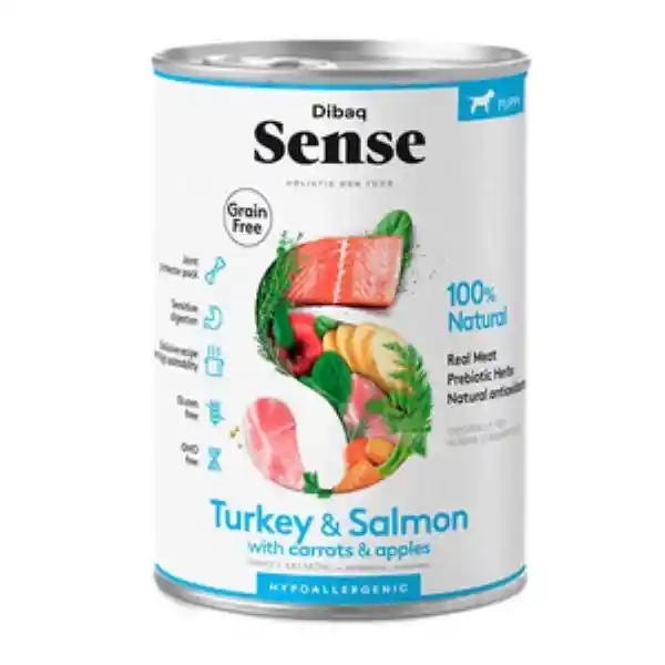 Dibaq Sense Alimento Húmedo Natural Perro Cachorro Pavo y Salmón