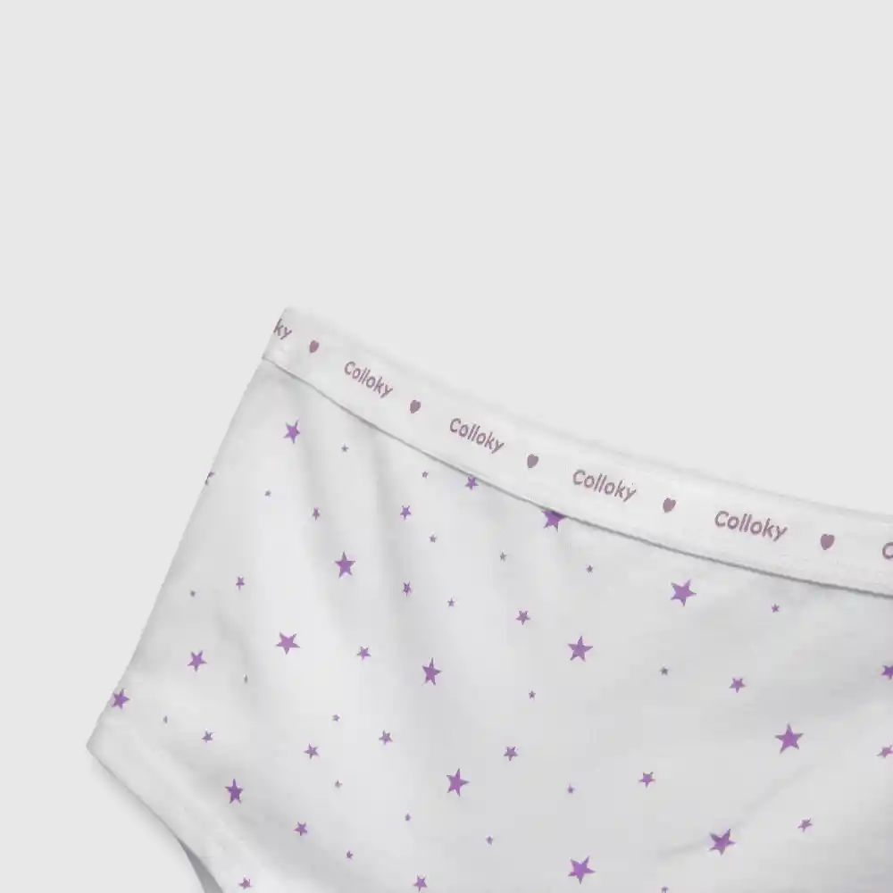 Pack Calzón Estampado Estrella Niña Rosado Talla 8a